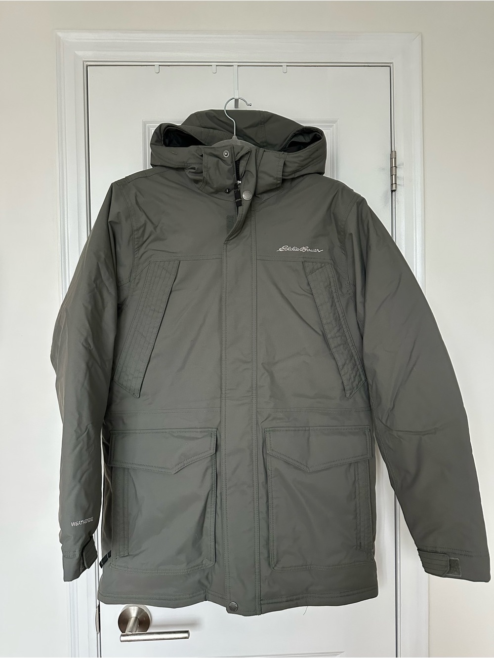 Eddie Bauer Men's Olive Hooded Insulated Parka